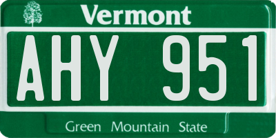 VT license plate AHY951