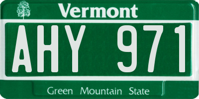 VT license plate AHY971