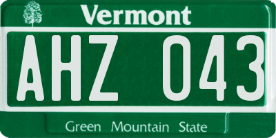 VT license plate AHZ043