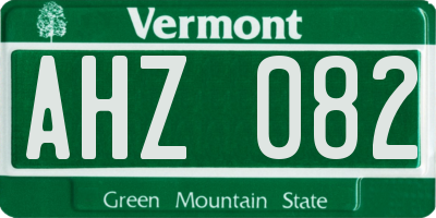 VT license plate AHZ082