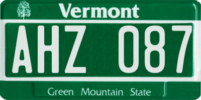 VT license plate AHZ087