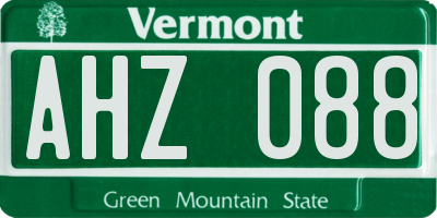 VT license plate AHZ088