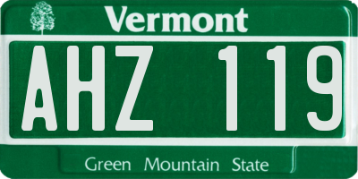VT license plate AHZ119