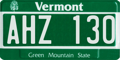 VT license plate AHZ130