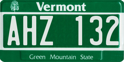VT license plate AHZ132