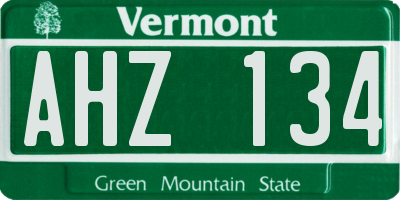 VT license plate AHZ134