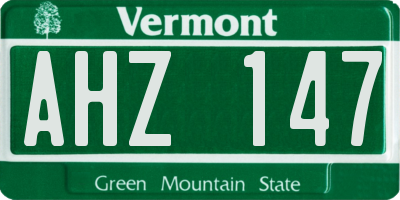 VT license plate AHZ147