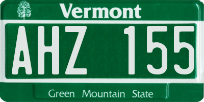 VT license plate AHZ155