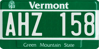 VT license plate AHZ158
