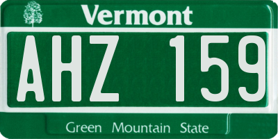 VT license plate AHZ159