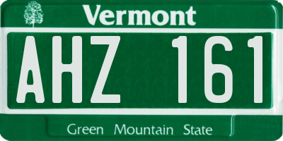 VT license plate AHZ161