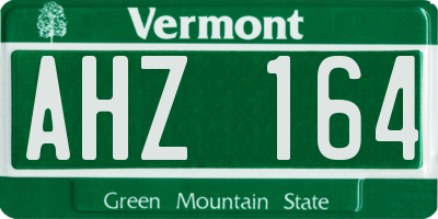 VT license plate AHZ164