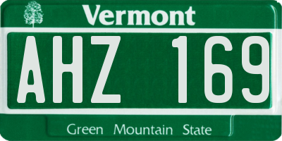VT license plate AHZ169
