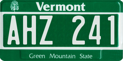 VT license plate AHZ241