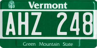 VT license plate AHZ248