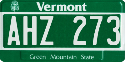 VT license plate AHZ273