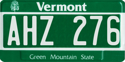 VT license plate AHZ276