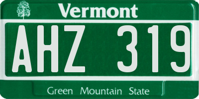 VT license plate AHZ319