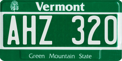VT license plate AHZ320