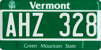 VT license plate AHZ328