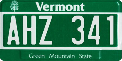 VT license plate AHZ341