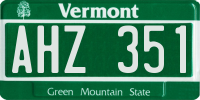 VT license plate AHZ351