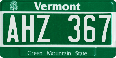 VT license plate AHZ367