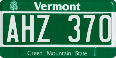 VT license plate AHZ370