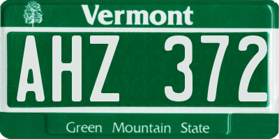 VT license plate AHZ372
