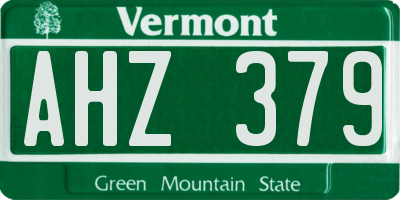VT license plate AHZ379