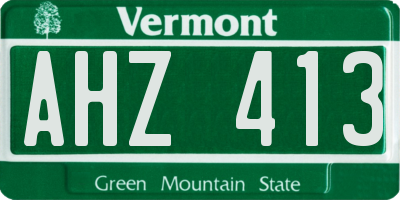 VT license plate AHZ413