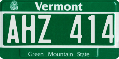 VT license plate AHZ414