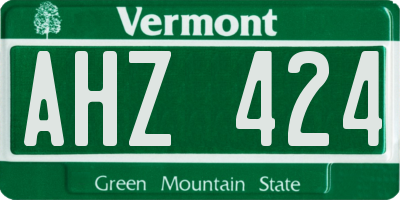 VT license plate AHZ424