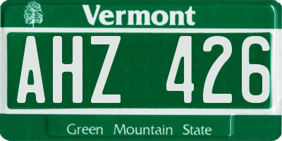 VT license plate AHZ426