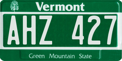 VT license plate AHZ427