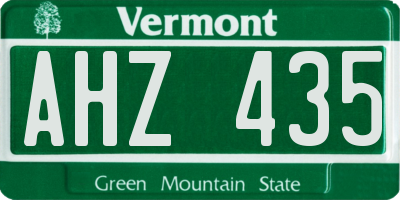 VT license plate AHZ435