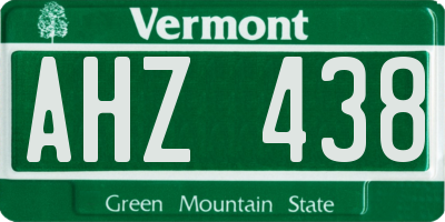 VT license plate AHZ438
