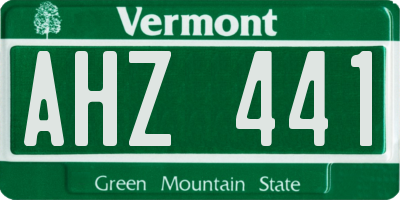 VT license plate AHZ441