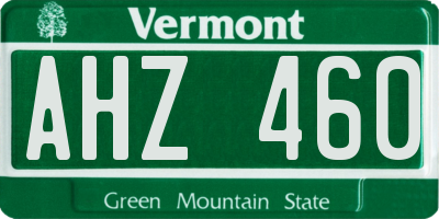 VT license plate AHZ460