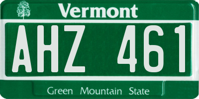 VT license plate AHZ461