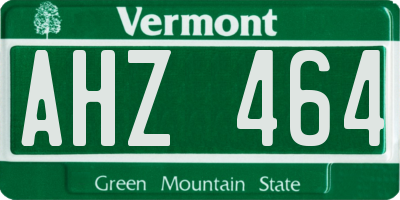 VT license plate AHZ464