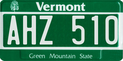 VT license plate AHZ510