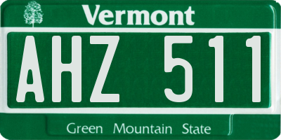 VT license plate AHZ511