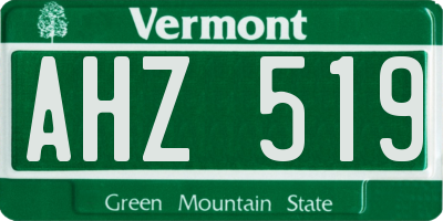 VT license plate AHZ519