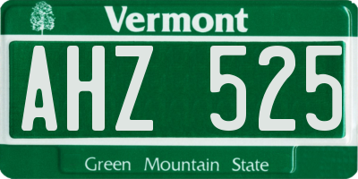 VT license plate AHZ525