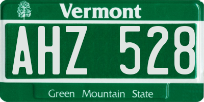 VT license plate AHZ528