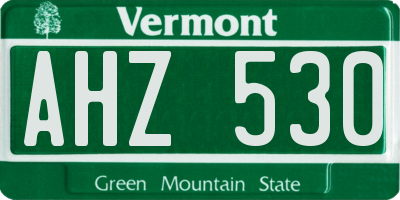 VT license plate AHZ530