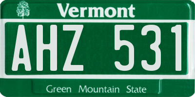 VT license plate AHZ531