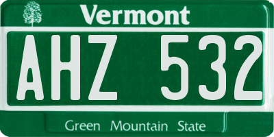 VT license plate AHZ532