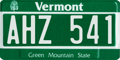 VT license plate AHZ541